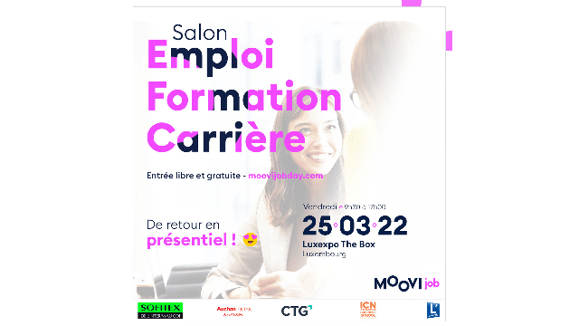 SALON Moovijob Day Luxembourg, 12ème édition 25 mars 2022 en présentiel Luxembourg